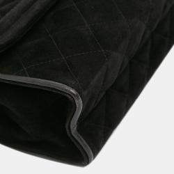 Pre Owned Chanel Black Quilted Suede Tassel Flap