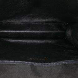Pre Owned Chanel Black Quilted Suede Tassel Flap