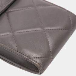 Pre Owned Chanel Grey Lambskin 19 Phone Holder with Chain