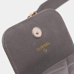 Pre Owned Chanel Grey Lambskin 19 Phone Holder with Chain