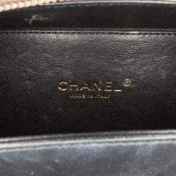Pre Owned Chanel Brown Small Caviar CC Filigree Vanity Case
