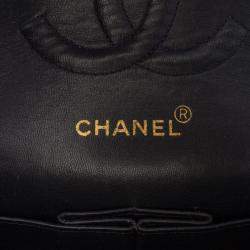 Pre Owned Chanel Blue Medium Classic Jersey Double Flap