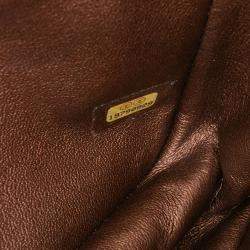 Pre Owned Chanel Brown Paris Dallas Metallic Calfskin Embossed Logo Flap