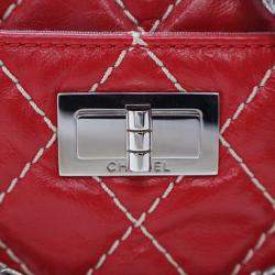 Pre Owned Chanel Red Medium Quilted Aged Calfskin Reissue Camera Bag