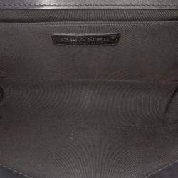 Pre Owned Chanel Black Old Medium Quilted Lambskin Boy Flap