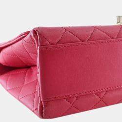 Pre Owned Chanel Pink Medium Quilted Lambskin La Parisienne Flap