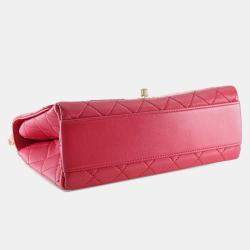 Pre Owned Chanel Pink Medium Quilted Lambskin La Parisienne Flap
