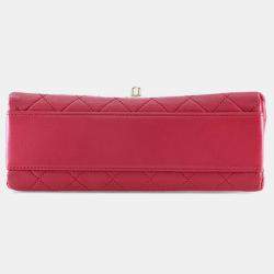 Pre Owned Chanel Pink Medium Quilted Lambskin La Parisienne Flap
