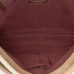 Pre Owned Chanel Brown Jumbo Quilted Iridescent Calfskin Happy Stitch Flap
