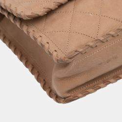 Pre Owned Chanel Brown Jumbo Quilted Iridescent Calfskin Happy Stitch Flap