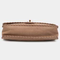 Pre Owned Chanel Brown Jumbo Quilted Iridescent Calfskin Happy Stitch Flap