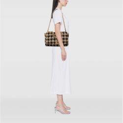 Pre Owned Chanel Brown Maxi Tweed Houndstooth 19 Flap