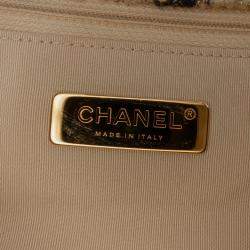 Pre Owned Chanel Brown Maxi Tweed Houndstooth 19 Flap
