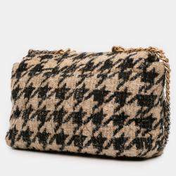 Pre Owned Chanel Brown Maxi Tweed Houndstooth 19 Flap