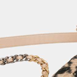 Pre Owned Chanel Brown Maxi Tweed Houndstooth 19 Flap