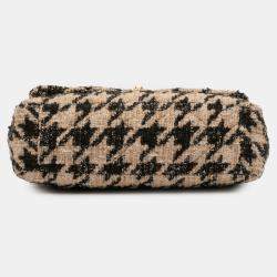Pre Owned Chanel Brown Maxi Tweed Houndstooth 19 Flap