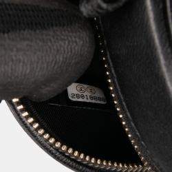 Pre Owned Chanel Black Quilted Lambskin Egyptian Amulet Charms Round Clutch with Chain