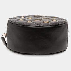 Pre Owned Chanel Black Quilted Lambskin Egyptian Amulet Charms Round Clutch with Chain