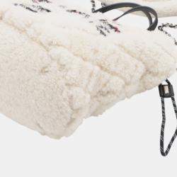 Pre Owned Chanel White Shearling Coco Neige Tote