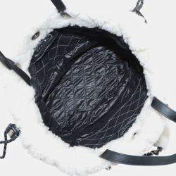 Pre Owned Chanel White Shearling Coco Neige Tote