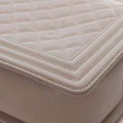 Pre Owned Chanel Brown Old Medium Quilted Caviar Boy Flap