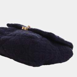 Pre Owned Chanel Blue Large Tweed 19 Flap