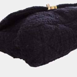 Pre Owned Chanel Blue Large Tweed 19 Flap