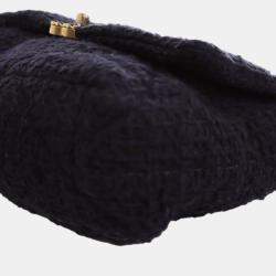 Pre Owned Chanel Blue Large Tweed 19 Flap