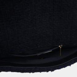 Pre Owned Chanel Blue Large Tweed 19 Flap