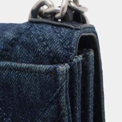 Pre Owned Chanel Blue Denim 19 Phone Holder with Chain