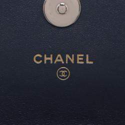 Pre Owned Chanel Blue Denim 19 Phone Holder with Chain