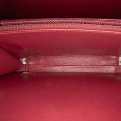 Pre Owned Chanel White Medium Caviar CC Filigree Vanity Case