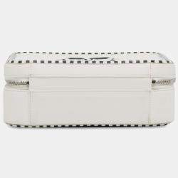 Pre Owned Chanel White Medium Caviar CC Filigree Vanity Case