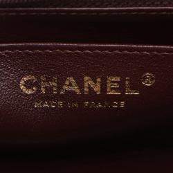 Pre Owned Chanel Orange Mini Rectangular Classic Tweed Single Flap