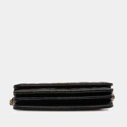 Pre Owned Chanel Black Lambskin Romance Wallet On Chain