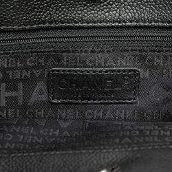 Pre Owned Chanel Black Caviar Choco Bar Tote