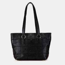 Pre Owned Chanel Black Caviar Choco Bar Tote