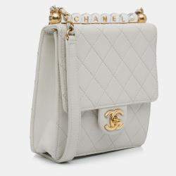 Pre Owned Chanel White Mini Chic Pearls Crossbody