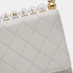Pre Owned Chanel White Mini Chic Pearls Crossbody