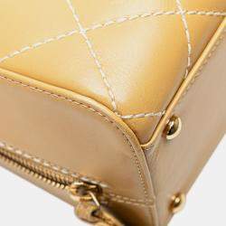 Pre Owned Chanel Beige CC Wild Stitch Handbag
