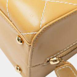 Pre Owned Chanel Beige CC Wild Stitch Handbag