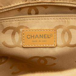 Pre Owned Chanel Beige CC Wild Stitch Handbag