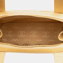 Pre Owned Chanel Beige CC Wild Stitch Handbag