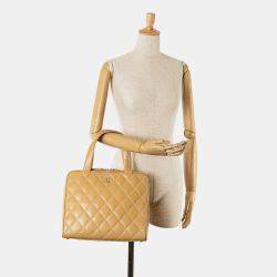 Pre Owned Chanel Beige CC Wild Stitch Handbag