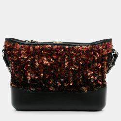 Pre Owned Chanel Black Small Sequin Gabrielle Crossbody