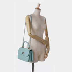 Pre Owned Chanel Blue Small Quilted Lambskin Trendy CC Flap