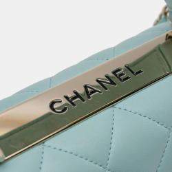 Pre Owned Chanel Blue Small Quilted Lambskin Trendy CC Flap