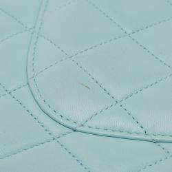 Pre Owned Chanel Blue Small Quilted Lambskin Trendy CC Flap