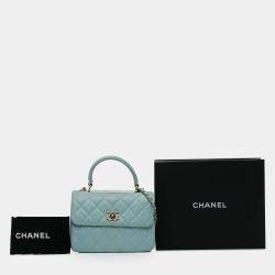 Pre Owned Chanel Blue Small Quilted Lambskin Trendy CC Flap