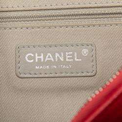 Pre Owned Chanel Red Jumbo Caviar Easy Flap Bag